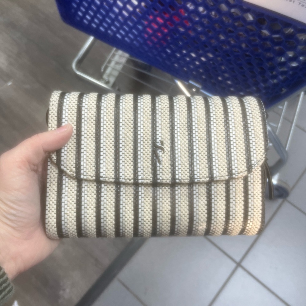 Simply Vera Vera Wang Striped Black and Cream Crossbody Bag